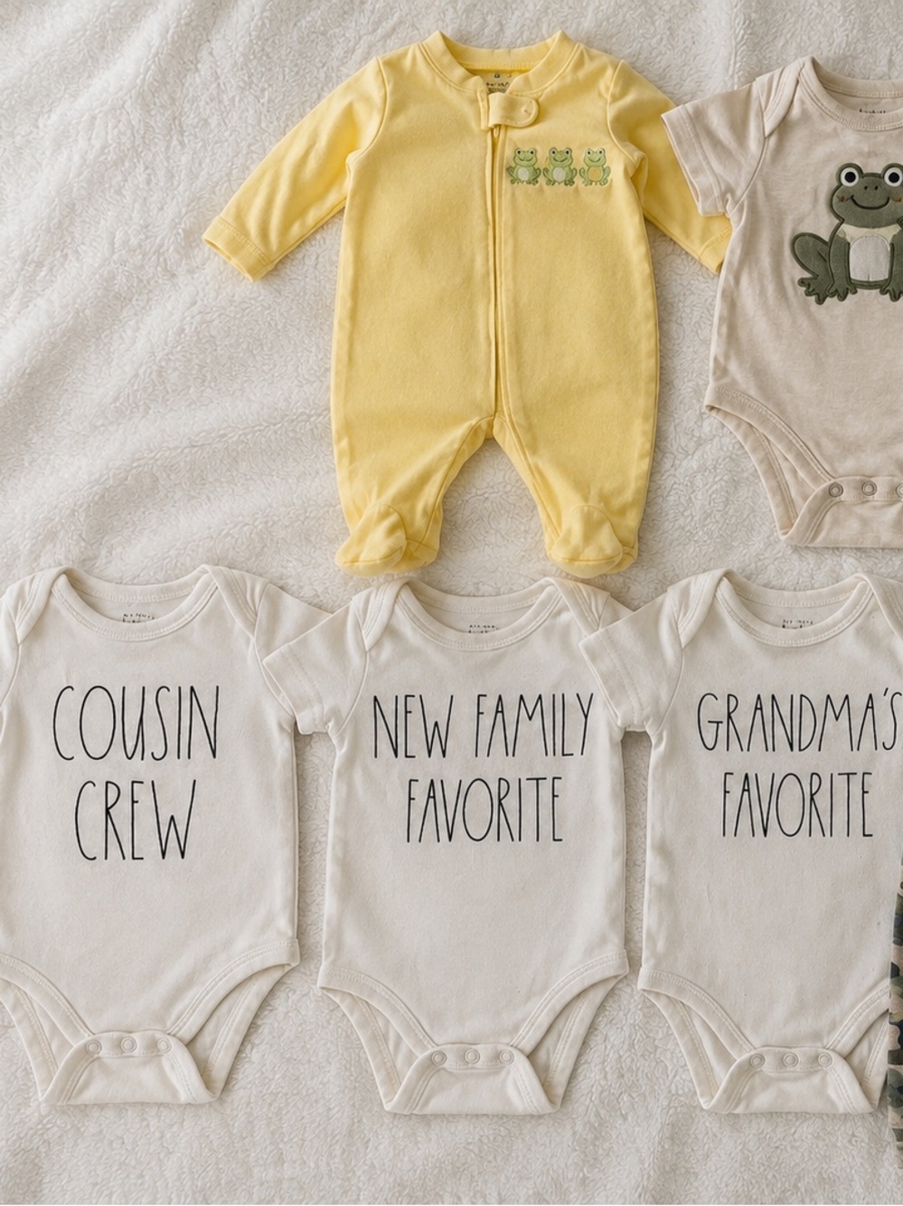 Frog Footed One-Piece Bodysuit & Frog Onsie & 3Pc Handmade Onsies